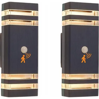 Venkovní osvětlení CELAVY venkovní LED nástěnné svítidlo s pohybovým senzorem IP65 GU10 antracit 2 ks