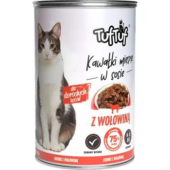 Krmivo pro kočku Krmivo mokré Tuf Tuf hovězí konzerva 415 g pro vybíravé kočky