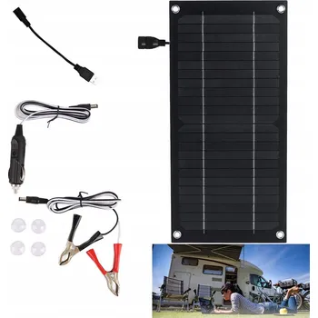 Nabíječka autobaterie 7W Solární panel nabíječka autobaterií pro karavany a obytné vozy