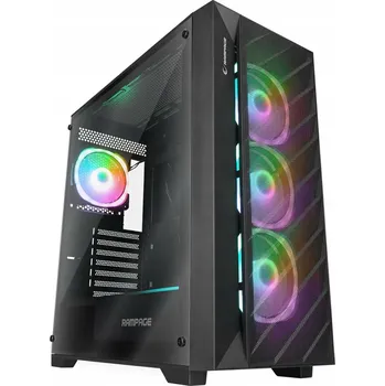 PC skříň Počítačová Počítačová Skříň Rampage Prime Mesh, 4x ARGB ventilátor + E-ATX Hub