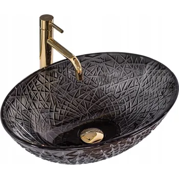 Umyvadlo Umyvadlo na desku oválné Rea Frost 51 cm černé