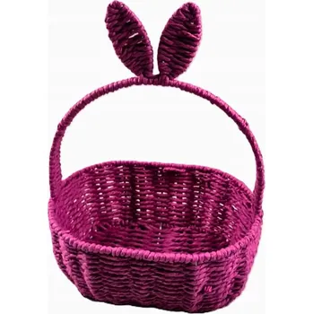 Velikonoční dekorace Velikonoční košík podlouhlý fuchsiový s uchy dekorace 33 cm