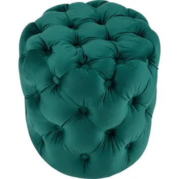 Taburet Taburet podnožka Sametová čalouněná otomanem Drancy smaragdově zelená