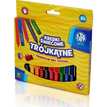 Pastelka Voskové Voskovky ASTRA trojúhelníkové, 12 barev