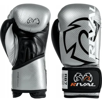 Boxerské rukavice Boxerské rukavice rival boxing RB7-Silver/Black-S 10 oz
