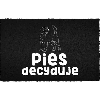 Rohožka KOKOSOVÁ VSTUPNÍ ROHOŽKA ČERNÁ DÁREK PRO MILOVNÍKY PSŮ - O VSTUPU ROZHODUJE PES