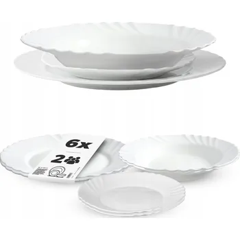 Talíř JÍDELNÍ SERVIS SADA TALÍŘŮ 6 ks TALÍŘE KOMPLET JÍDELNÍ SOUPRAVA BÍLÁ