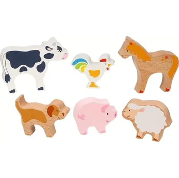 Dřevěná hračka Goki dřevěná zvířátka na farmu – sada 6 ks