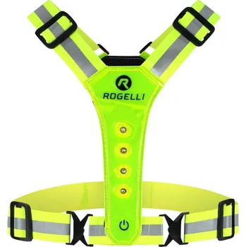 Cyklistická vesta ROGELLI Bezpečnostní vesta s LED diodami Rogelli VŠECHNY VELIKOSTI ZELENÁ