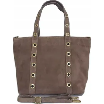 Kabelka Vera Pelle kabelka vak z pravé semišové kůže – béžová