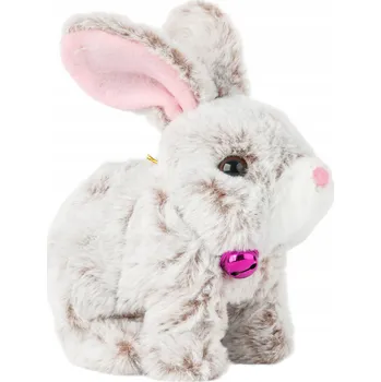 plyšák PLYŠOVÁ HRAČKA INTERAKTIVNÍ KRÁLÍK KICA SKÁČE HÝBE UŠIMA A NOSEM ZVUK PLYŠOVÝ