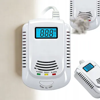 Bezpečnostní detektor DETEKTOR PLYNU ZEMNÍHO PLYNU A LPG 220V - HLÁSIČ ÚNIKU PLYNU