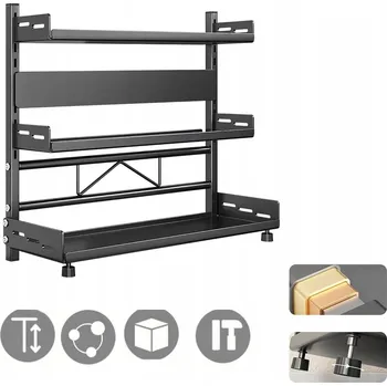 regál KUCHYŇSKÝ REGÁL STOJAN NA KOŘENÍ 3 PATRA KOVOVÝ ORGANIZÉR POLICE