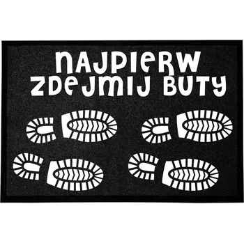 Rohožka ČERNÁ VSTUPNÍ ROHOŽKA 40X60 KE DVEŘÍM - ZÁBAVNÁ S HUMOREM - ZOUJ SI BOTY