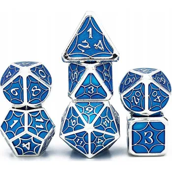 Příslušenství k deskovým hrám KŘIŠŤÁLOVÁ HARFA SADA 7 KOVOVÝCH RPG kostek