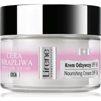 Pleťový krém Lirene Sensitive skin hydratační krém pro citlivou pleť SPF 50 50 ml