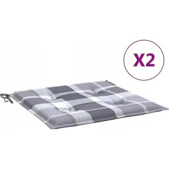 Zahradní Polštáře na židle, 2 ks , šedá kostka, 50x50x3 cm