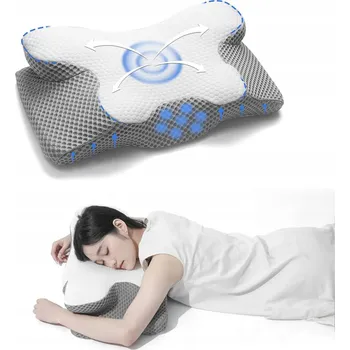 Polštář ORTOPEDICKÝ POLŠTÁŘ PROFILOVANÝ Z PAMĚŤOVÉ PĚNY REHABILITAČNÍ NA SPANÍ