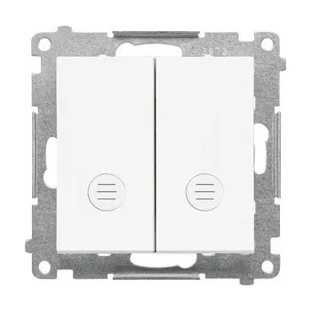 vypínač Dvojitý křížový vypínač s podsvícením, bílý matný, Simon 55