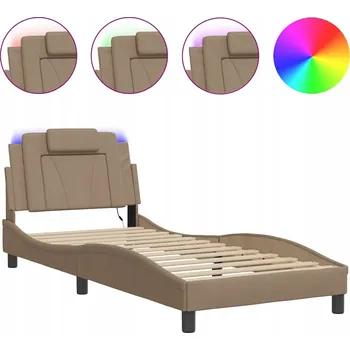Postel Rám postele s LED čelem, cappuccino, 208 x 95 x 74,5 cm