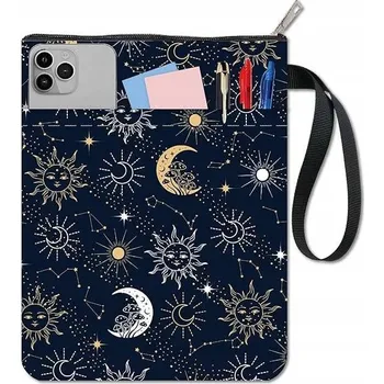 Pouzdro na mobilní telefon Měkké pouzdro s kapsami obal na knihu s měsíci 28x22 cm