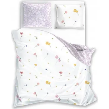 Povlečení POVLEČENÍ Bavlněné POVLEČENÍ KVĚTY 140x200 + 70x90 sada 2 dílná