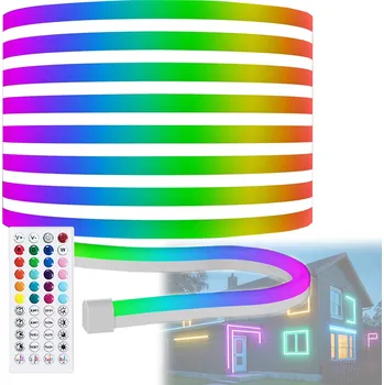 LED páska LED pásek NEON Měkký RGB 16 barev Bluetooth Hudba Aplikace Dálkové ovládání DIY 10m 24V