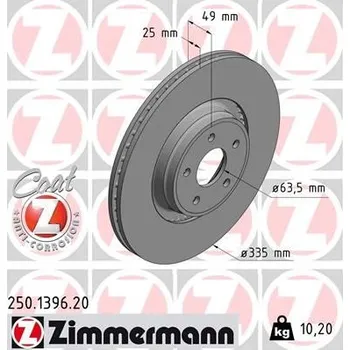 Brzdový kotouč Brzdový kotouč ZIMMERMANN 250.1396.20