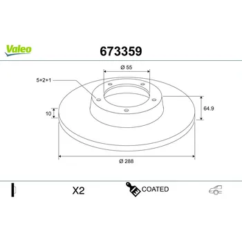 Brzdový kotouč Brzdový kotouč VALEO 673359