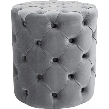 Taburet Taburet podnožka Sametová otomana čalouněná Drancy šedá