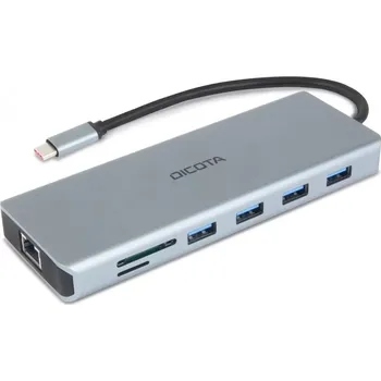 USB‑C dokovací stanice 13 v 1 s 4K HDMI/DP a napájením 100 W DICOTA
