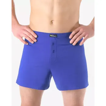 Trenýrky GINA pánské trenky volné, šité, jednobarevné Eco Bamboo 75194P modrá 62/64