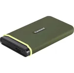 TRANSCEND ESD380C - Externí SSD 500GB USB 3.2 2x2 (USB-C), Externí Anti-Shock SSD disk (3D TLC) - armádní zelená