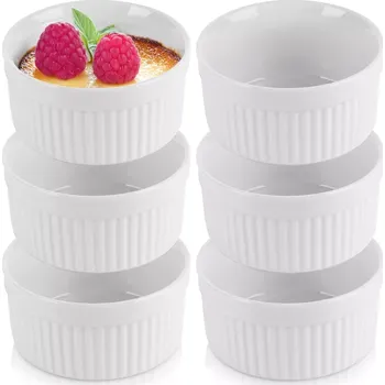 Keramické zapékací mističky bílé 260 ml, sada 6 ks