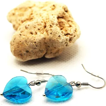 Náušnice Náušnice - srdíčka - tyrkysové