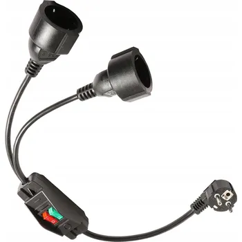 Napájecí kabel PRODLUŽOVACÍ KABEL SÍŤOVÝ KABEL IP44 16A Zahradní 2 Zásuvky Odolný Proti Teplotám 60cm