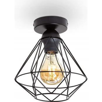 LOFT stropní svítidlo černé E27 klec - obývací pokoj kuchyně ložnice