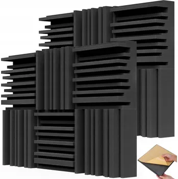 AKUSTICKÁ PĚNOVÁ DESKA ODHLUČŇOVACÍ PANEL SAMOLEPICÍ 30×30×5 cm 24 KUSŮ