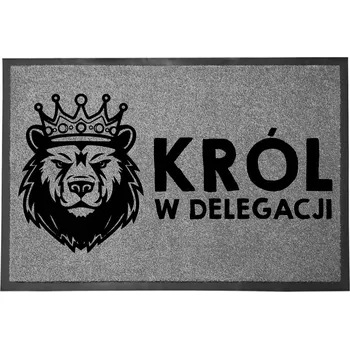 Rohožka VCHODOVÁ ROHOŽKA ŠEDÁ 40X60 KE DVEŘÍM VTIPNÁ KRÁL NA SLUŽEBCE