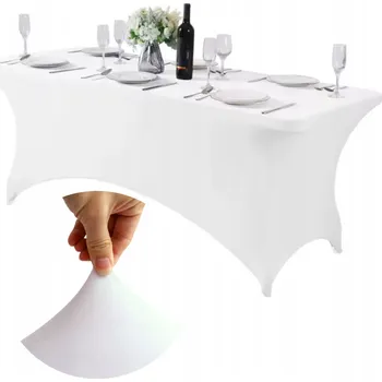 ubrus POTAH NA BANKETOVÝ STŮL CATERINGOVÝ Elastický Ubrus BÍLÝ 180x76cm