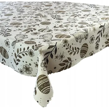 ubrus Ubrus Odolný proti skvrnám Velikonoce Béžová Hnědá Vajíčka Zajíci 140x155 cm
