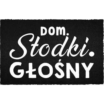 Rohožka KOKOSOVÁ VSTUPNÍ ROHOŽKA ČERNÁ 40X60CM KE DVEŘÍM ZÁBAVNÁ DOMOV SLADKÝ DOMOVE