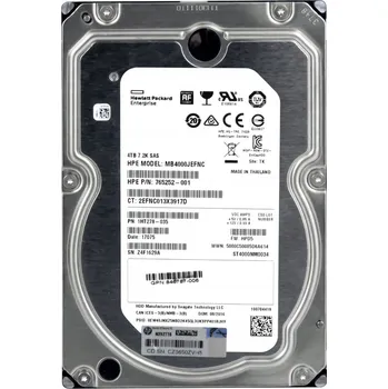 Interní pevný disk HP 765252-001 4TB 7.2K 128MB SAS-3 3.5" MB4000JEFNC