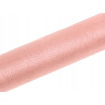 Party dekorace ORGANZA SVĚTLE RŮŽOVÁ HLADKÁ BĚHOUN DEKORACE SVATEBNÍ HOSTINA NAROZENINY 16CM X 9M