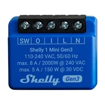 IP kamera Ovladač Shelly Mini Gen3 WiFi napájení ze sítě 1 kanál