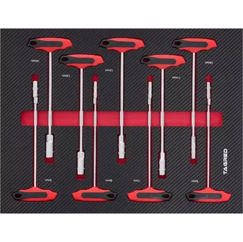 Sada nářadí Tagred TA18515, Vložka do dílenského vozíku | sada klíčů s ergonomickou T-rukojetí | 9 dílná