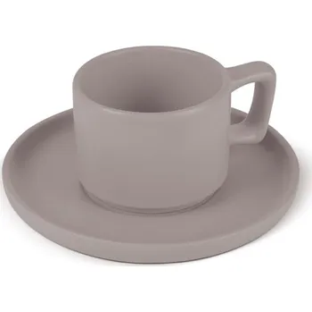 Sklenice BERLINGERHAUS Sada hrnků na espresso s podšálkem 8 ks 100 ml Taupe Collection BH-10016