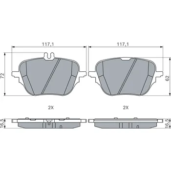 Brzdová destička Sada brzdových destiček, vždy 4 kusy v sadě BOSCH 0 986 460 293