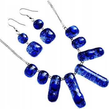 Souprava šperků Modrá sada šperků, ručně vyrobeno v ČR, 8+2