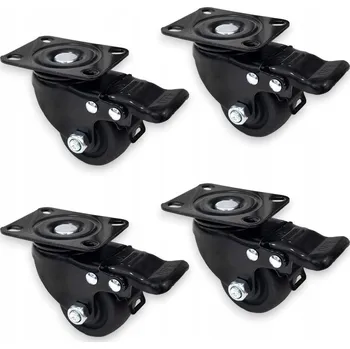Příslušenství k zahradní technice 4 ks koleček 50 mm, nosnost 100 kg/kolečko, otočná s brzdou, celková nosnost 400 kg